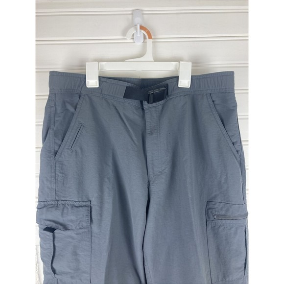 Nordic Track Cargo Zipper Convertible Nylon Pants Buckle Belt Gray Mens 36x30 - Picture 3 of 12